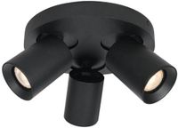 Artdelight Spot Megano 3 lichts Ø 22 cm zwart
