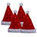 Feeric lights & Christmas Feeric Kerstmuts - 4x - rood - met gekleurd LED verlichting - L30 x H30 cm - volwassenen - verlichte kerstmuts