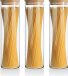 Unyqoos® 1400 ml pots de stockage hermétiques, set de 3 – Verre borosilicaté, couvercles en bambou avec joint en silicone, contenants de cuisine transparents pour pâtes et aliments