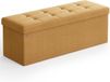 SONGMICS Mazie Collectie - Poef Opbergen, Opvouwbaar Bankje, 38 x 110 x 38 cm, Krukje Voetsteun, Bedvoet, Ondersteunt tot 300 kg, voor Woonkamer, Slaapkamer, Entree, Gember LSF077K04