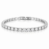 LGT JWLS Zilverkleurige Dames Tennisarmband met Witte Zirkonia 4 mm - 17cm