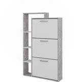 Vicco Orlando Schoenklaprek – 80 x 128.3 cm met 3 scharnierende compartimenten Wit/beton