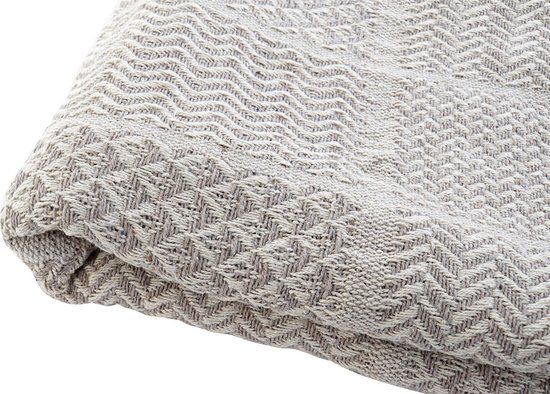 DKD Home Decor Deken - 130 x 170 cm - Beige - Katoen