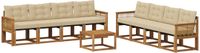 vidaXL Outdoor Sofa Set 9 pcs Natural and Beige