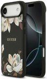 Guess Grained Flowers Classic MagSafe iPhone 17 Air Case - Black