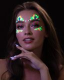 Moon Creations Gezicht Diamanten Sticker Moon Glow - Glow Girl - Glow In The Dark Multicolours