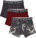 WE Fashion Jongens boxershorts, 3-pack, Burgundy red, Effen, 95% Katoen, 5% Elastaan, Maat 122/128