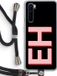 Case Company OnePlus Nord Hoesje met Koord - Monogram - Zwart Koord - Back Cover