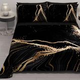 PETTI Artigiani Italiani Zomersprei voor tweepersoonsbed, 260 x 270 cm, 100 g/m², omkeerbaar, voor tweepersoonsbed, lente, licht dekbed, zwart marmer, 100% Made in Italy