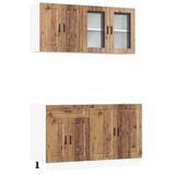 VidaXL 4-delige Keukenkastenset Porto Antieke Houtlook Houtvezel