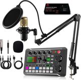APO Electronics Podcast Starterspack Condensator XLR Microfoon met Boom Arm Streaming Deck DJ Mixer