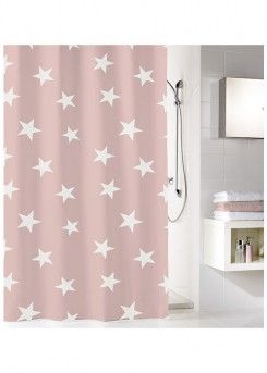 KLEINE WOLKE Douchegordijn - roze - polyester - 180cm
