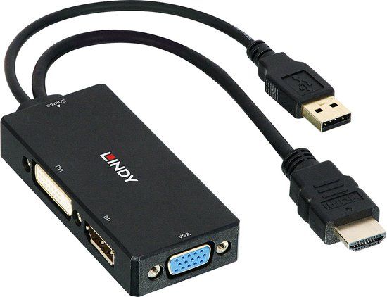 Lindy 38182 HDMI naar DisplayPort, DVI & VGA-converter