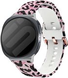 Strap-it Siliconen Leopard bandje geschikt voor Samsung Galaxy Watch 9 (40/44mm) / Watch 8 (40/44mm) / 8 Classic (46mm) – comfortabel, flexibel, zweetbestendig – Roze
