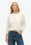 Superdry - Basic trui met ronde hals - Dames - Sweaters - Acryl/Polyester/Polyamide - Ecru - Maat UK14/EU42