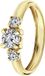 Lucardi Dames Ring met 3 zirkonia stenen - Ring - Cadeau - 14 Karaat - Geelgoud