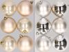 Kaemingk B.V. 12x pièces boules de Noël en plastique mix de champagne et argent 8 cm