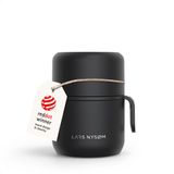 LARS NYSØM Vacuüm Geïsoleerde Voedselcontainer van Roestvrij Staal - Lekvrije Lunchpot voor Warme en Koude Gerechten, Brede Thermosbeker voor Soep, Werk & Reizen (Carbon Black)