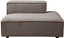 Vente-unique Chaise longue droite en tissu chenille taupe RUZOLO