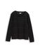 TOM TAILOR T-shirt à manches longues pour femme, 39270 - Noir rayé avec lurex, M