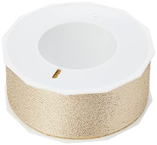 Präsent Pattberg Wien cadeaulint goud, 20 m cadeaulint om in te pakken, 40 mm breed, accessoires voor decoreren en knutselen, decoratief lint voor geschenken, 1744020-634, 20 m - 40 mm