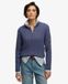 Superdry Pull en maille torsadée à demi-zip pour femme Bleu marine Taille : 38
