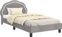 vidaXL Lit pour enfants avec tête de lit gris clair 90 x 200 cm Velours