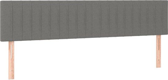 vidaXL Hoofdbord - Stof - Donkergrijs - 160x5x78/88 cm