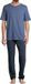 Schiesser Heren pyjama Night & Home donkerblauw korte mouw 100% Katoen
