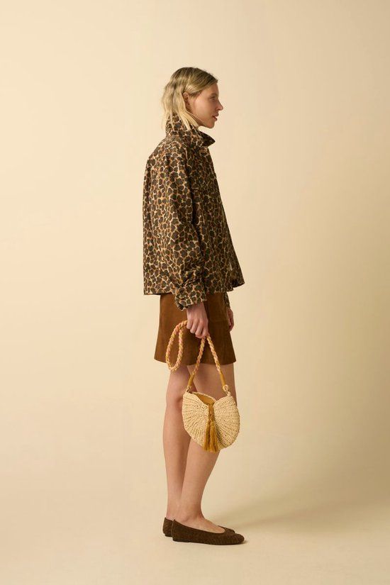 Sissy-Boy Beige raffia schelpen tas