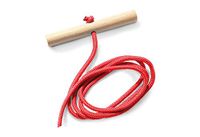 Pinolino Trekkoord met houten handvat voor Pinolino Davo slee en hoorslee - touwlengte ca. 150 cm - touw rood