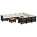 vidaXL Loungeset met Kussens, Poly Rattan, Zwart