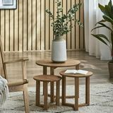 Julian Bowen Nidri Nest van tafels, eiken, 50 x 50
