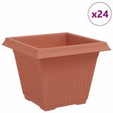 vidaXL Jardinière carrée brique rouge plastique 38 x 38 x 30 cm (24 pièces)