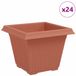 vidaXL Vierkante Bloempot Baksteenrood Kunststof 38 x 38 x 30 cm (24 stuks)