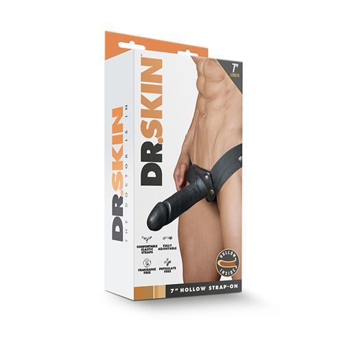 Blush Dr Skin Holle Voorbinddildo - Zwart - 17 cm