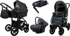 BabyLux® Optimal | Ensemble de poussette 4en1 | Black Flex | Poussette combinée | Ensemble de poussette | Isofix