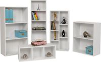 Furni24 Brede boekenkast met 3 vakken, wit, 60x31x115 cm