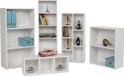 Furni24 Brede boekenkast met 3 vakken, wit, 60x31x115 cm