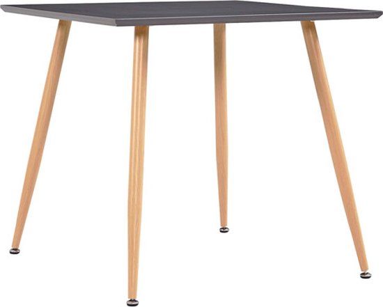 vidaXL Eettafel 80,5x80,5x73 cm MDF grijs en eikenkleurig
