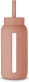 Muuki Lounge Straw + Cap | Herbruikbaar Siliconen Rietje Met Drukvaste Dop | Exclusief fles | Canyon Clay