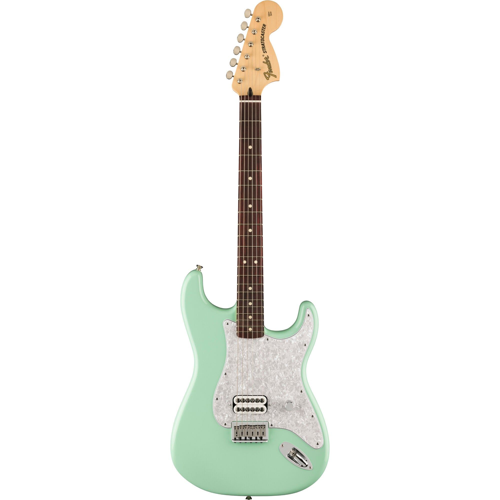 Fender Tom DeLonge Stratocaster RW Surf Green elektrische gitaar met gigbag