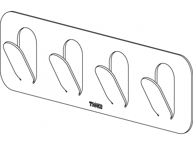 Tiger Haken Multi paperclip - RVS Geborsteld