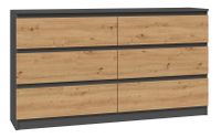 Topeshop M6 140 Antraciet Eiken Ladekast