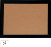 Nobo Kurk Prikbord - 58.5 x 43 cm - Zand - Met Zwart Frame - Inclusief Bevestigingsmateriaal