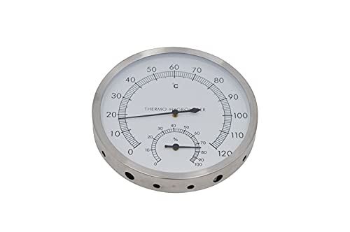 SPIRATO Saunatermometer hygrometer van roestvrij staal - 2-in-1 combi