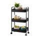 Amig - Keukenwagen Mod. KLIPSA - Zwart - 44 x 30 x 77 cm - Staal