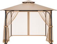 VEVOR Klamboe voor Gazebo Insectenbescherming Vervangend Net 275x275x211cm Alleen Net Khaki Polyester Vierkant