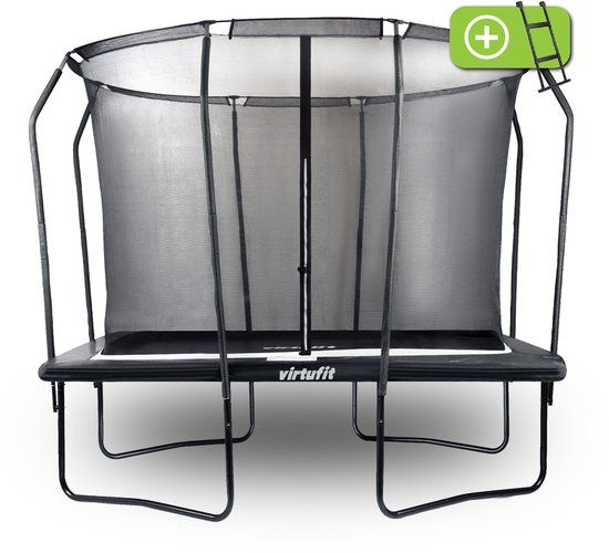 VirtuFit Premium Rechthoekige Trampoline met Veiligheidsnet - Zwart - 183 x 274 cm