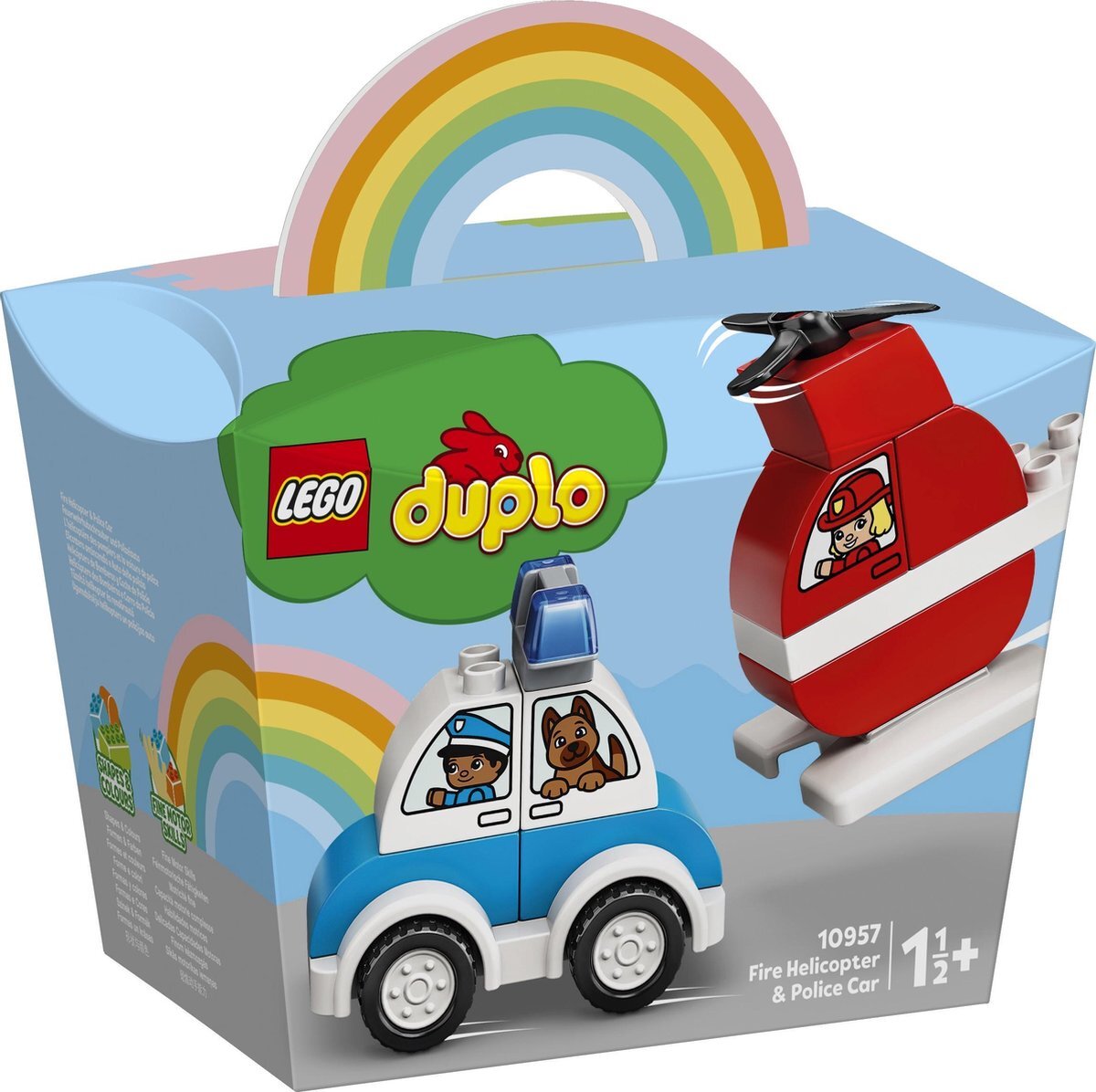 lego DUPLO Brandweerhelikopter en Politiewagen